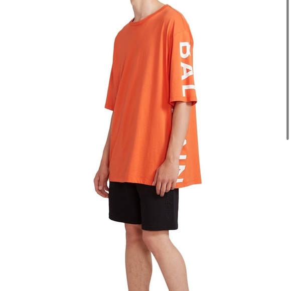 Balmain men's orange cotton T-shirt.  🍊 - Picture 1 of 10